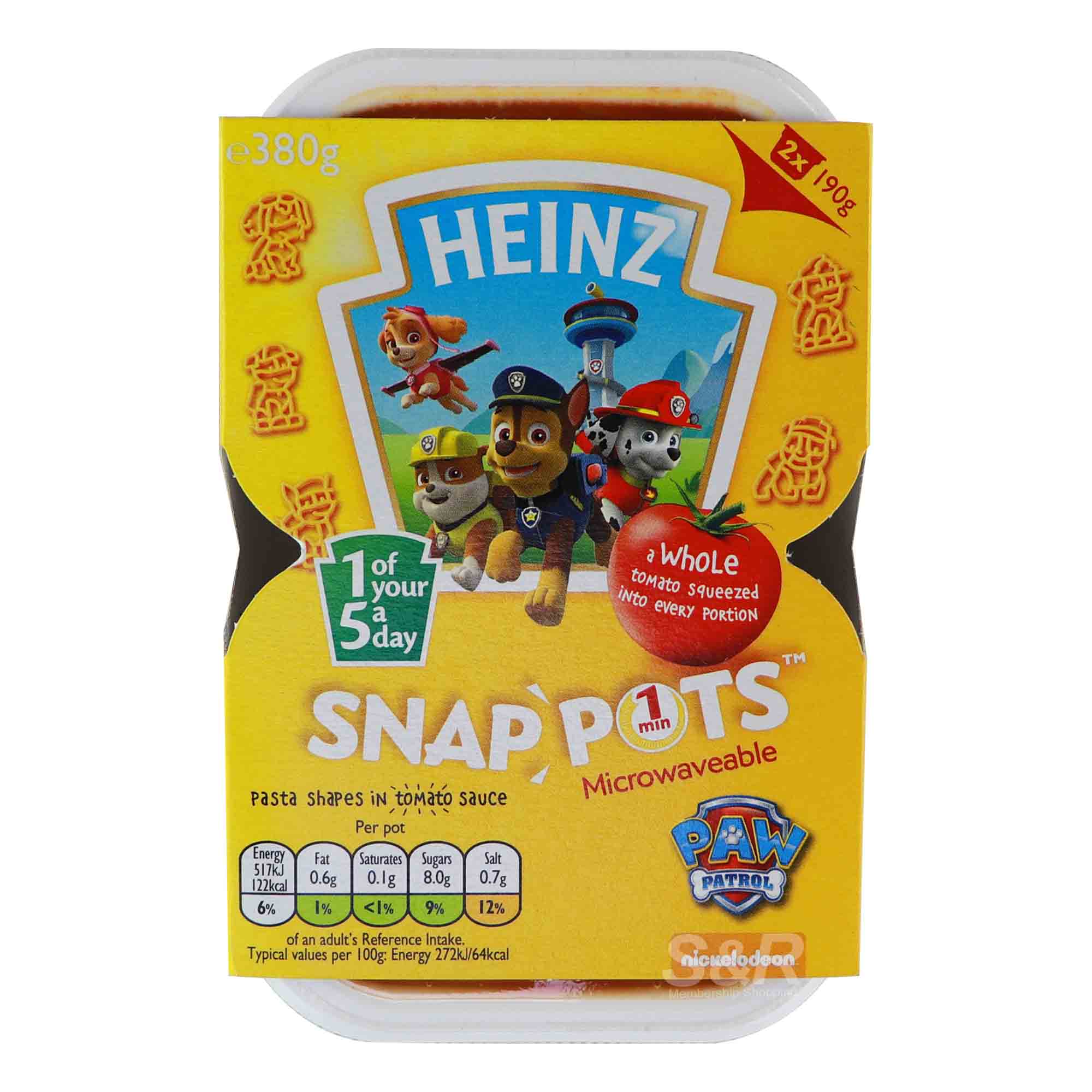 Heinz Paw Patrol Snap Pots Tomato Pasta 2pcs Heinz Paw Patrol Snap Pots Tomato Pasta 2pcs